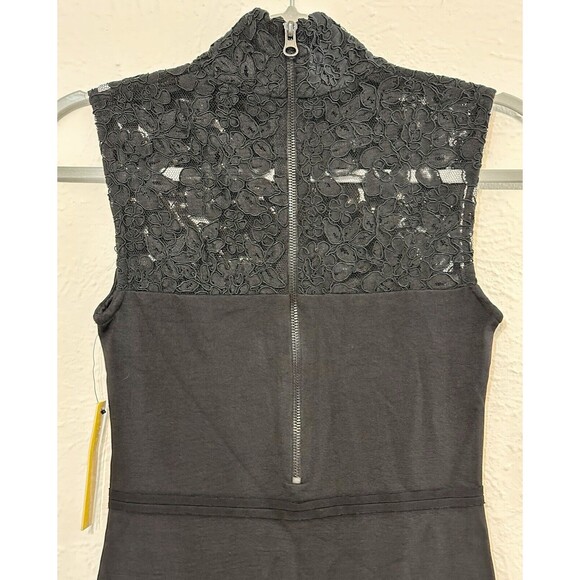 NWT Alice + Olivia By Stacey Bendet Size XS Lace Mock Neck Bodycon Dress Goth - Picture 8 of 14